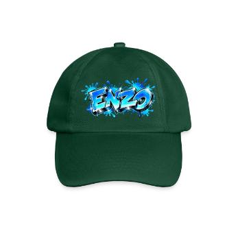 ENZO in 3D-blauem Graffiti! Der Name, den jeder will, will - Baseballkappe - Flaschengrün - Vorne