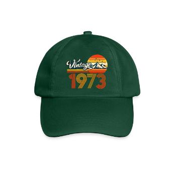 Vintage 1973 Mountain Sunset 53. Geburtstagsabschlag - Baseballkappe - Flaschengrün - Vorne