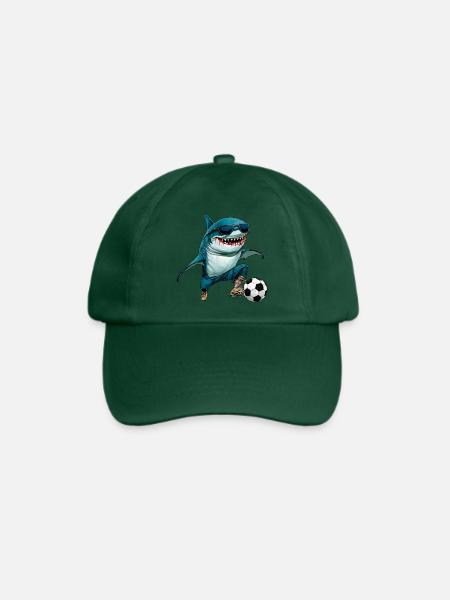 Fussball Hai Fisch - Baseballkappe - Flaschengrün