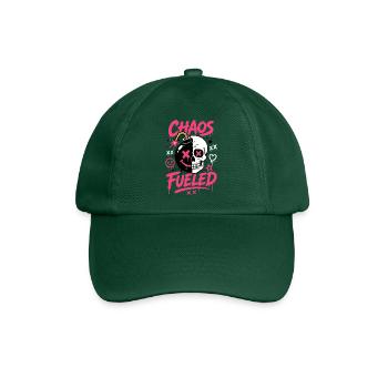 Totenkopf mit Comicbombe – Chaos Fueled - Baseballkappe - Flaschengrün - Vorne