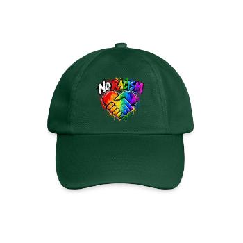 NoRassismus Regenbogen Herz-Hand - Baseballkappe - Flaschengrün - Vorne