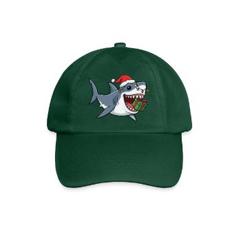Weihnachtshai mit Lichterkette Hai Fisch Christmas - Baseballkappe - Flaschengrün - Vorne