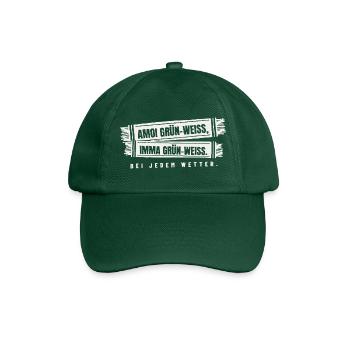 Amoi Grün-Weiß, imma Grün-Weiß – Fanschal-Look - Baseballkappe - Flaschengrün - Vorne
