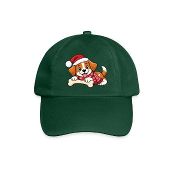 Süßer Weihnachtshund - Baseballkappe - Flaschengrün - Vorne