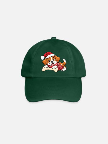 Süßer Weihnachtshund - Baseballkappe - Flaschengrün
