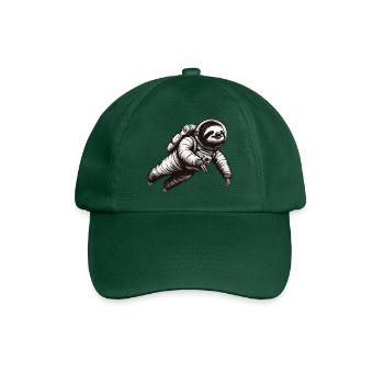 Faultier als Astronaut – Schwarz-Weiß - Baseballkappe - Flaschengrün - Vorne