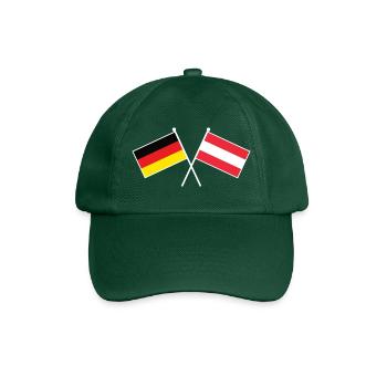 Deutschland & Österreich Flaggen - DACH - Baseballkappe - Flaschengrün - Vorne