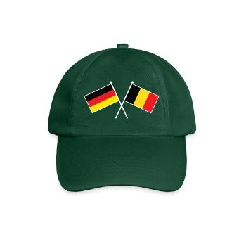 Deutschland & Belgien Flaggen - Partnerschaft - Baseballkappe - Flaschengrün - Vorne