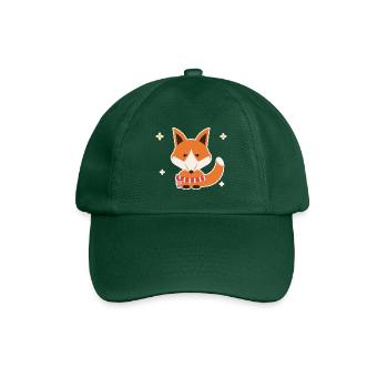 Fuchs mit Winterschal - Baseballkappe - Flaschengrün - Vorne