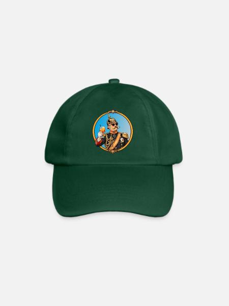 Kaiser Wilhelm mit Sonnenbrille und Cocktail - Baseballkappe - Flaschengrün