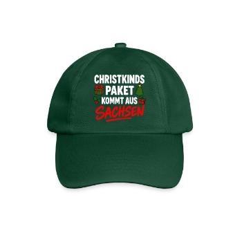 Christkinds Paket kommt aus Sachsen Weihnachten - Baseballkappe - Flaschengrün - Vorne