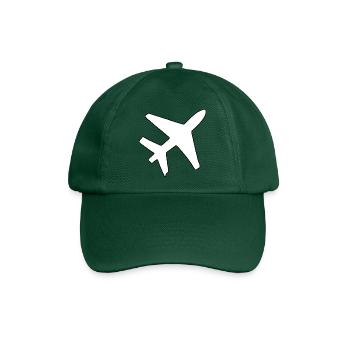 Flugzeug Silhouette - Baseballkappe - Flaschengrün - Vorne