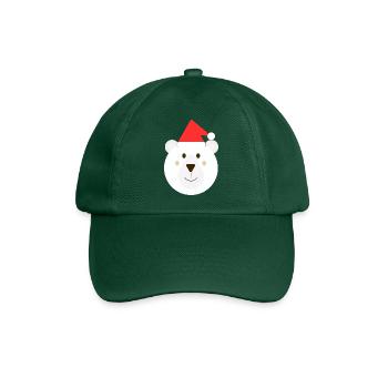 Niedlicher Weihnachts-Eisbär - Baseballkappe - Flaschengrün - Vorne