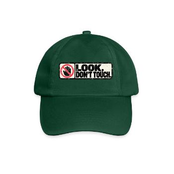 Look, Don't Touch – Retro Warning Design - Baseballkappe - Flaschengrün - Vorne