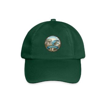 Griechenland Reiseabzeichen Akropolis & Santorini Souvenir - Baseballkappe - Flaschengrün - Vorne