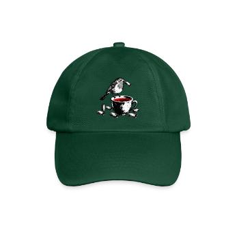 Spionvogel über Kaffee - Baseballkappe - Flaschengrün - Vorne
