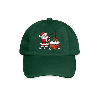 Weihnachtsmann angelt Geschenk am Kamin  - Baseballkappe - Flaschengrün - Vorne