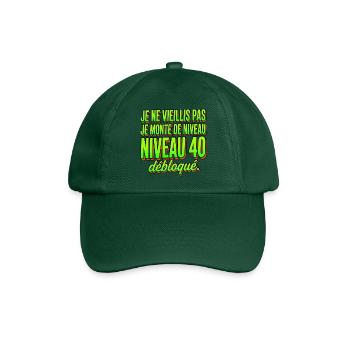 40 Jahre alt, 40 Jahre alt, ich bin 40 Jahre alt - Baseballkappe - Flaschengrün - Vorne