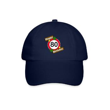 80. Geburtstag , Happy Birthday 80 (25) - Baseballkappe - Blau/Blau - Vorne