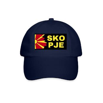 Skopje City with North Macedonia Flag Design - Baseball Cap - blue/blue - Front
