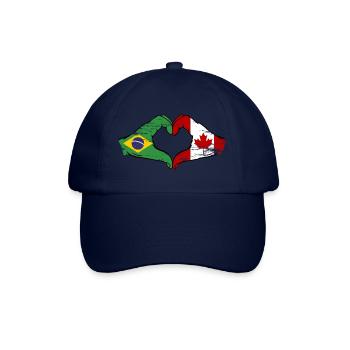 Brazil Canada Flag Hands Heart Shape Used - Baseball Cap - blue/blue - Front