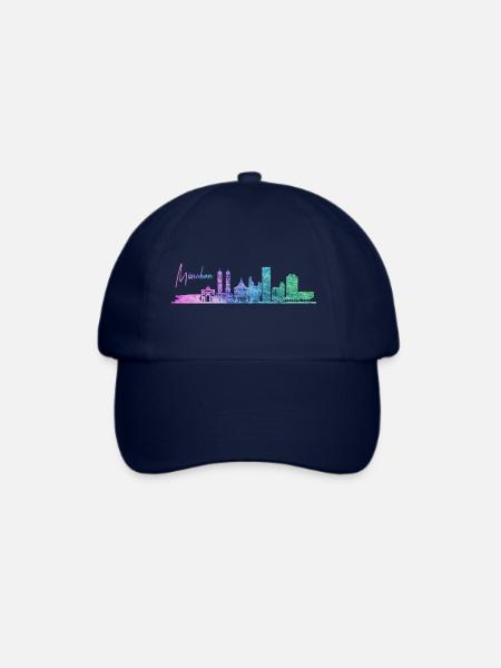 München skyline - Baseballkappe - Blau/Blau