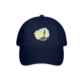 Der abenteuerlustige Fuchs – Horizon & Vélo - Baseballkappe - Blau/Blau - Vorne