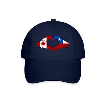 Kanada Chile Flagge Hände Herzform used - Baseballkappe - Blau/Blau - Vorne