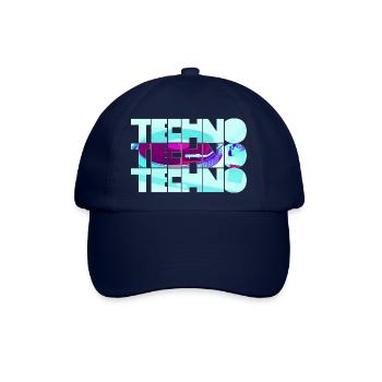 Techno Neon Muster - Baseballkappe - Blau/Blau - Vorne
