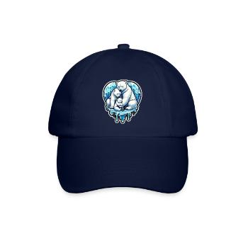 Familie Eisbär schmelzt Eis - Baseballkappe - Blau/Blau - Vorne
