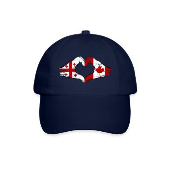 Georgien Kanada Flagge Haende Herzform used - Baseballkappe - Blau/Blau - Vorne