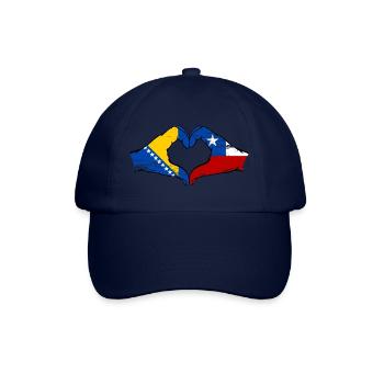Bosnien Chile Flagge Hände Herzform used - Baseballkappe - Blau/Blau - Vorne