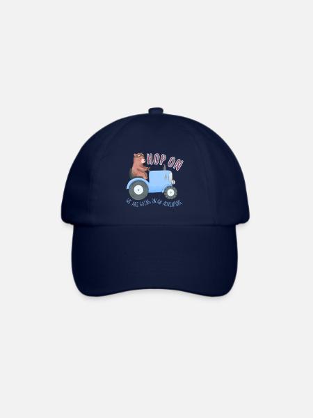 Bär auf Trecker Abenteuer Motiv - Baseballkappe - Blau/Blau
