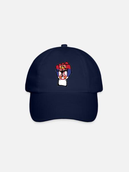 Serbien Flagge Faust - Baseballkappe - Blau/Blau