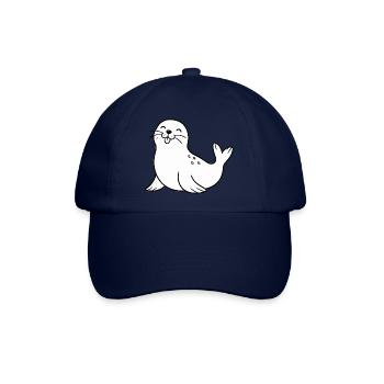 Fröhliche Robbe Cartoon - Baseballkappe - Blau/Blau - Vorne
