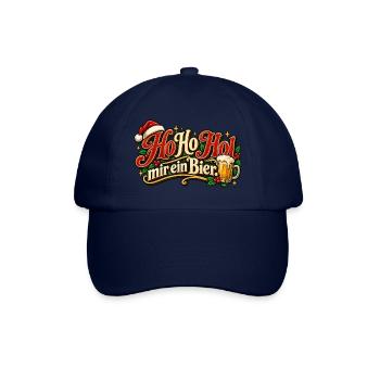 Ho Ho Hol mir ein Bier – Lustiges Weihnachtsmotiv - Baseballkappe - Blau/Blau - Vorne