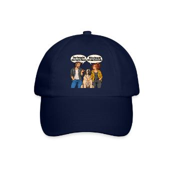 Frau_streichelt_Kangal_im_Comic - Baseballkappe - Blau/Blau - Vorne