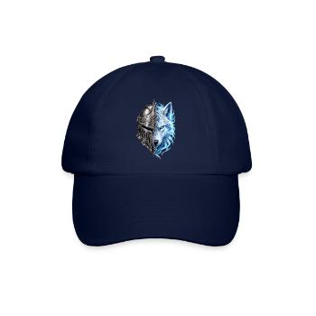 Spektraler Wolf und Ritterhelm – Fantasie - Baseballkappe - Blau/Blau - Vorne