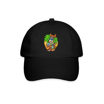 Lustige Esel Cartoon Sommer Strand Sonnenbrille - Baseballkappe - Schwarz/Schwarz - Vorne