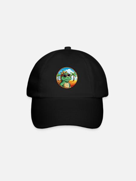 Drache Lustige Cartoon Sommer Strand Sonnenbrille Cool - Baseballkappe - Schwarz/Schwarz