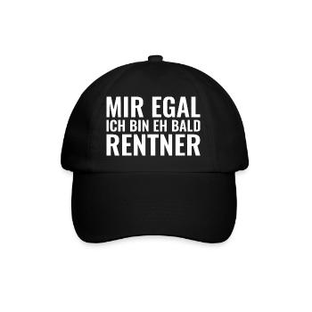 Mir egal ich bin eh bald Rentner - Baseballkappe - Schwarz/Schwarz - Vorne