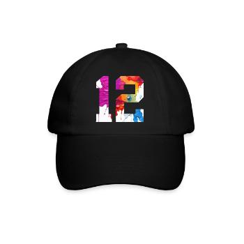 NUMÉRO COLORÉ 12 COLORÉ 12E ANNIVERSAIRE - Casquette classique - noir/noir - Devant