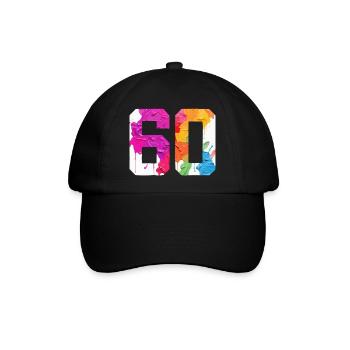 FARBIG NUMMER 60 BUNT 60. GEBURTSTAG - Baseballkappe - Schwarz/Schwarz - Vorne