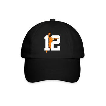 NUMMER 12 BASKETBALL 12. GEBURTSTAG - Baseballkappe - Schwarz/Schwarz - Vorne