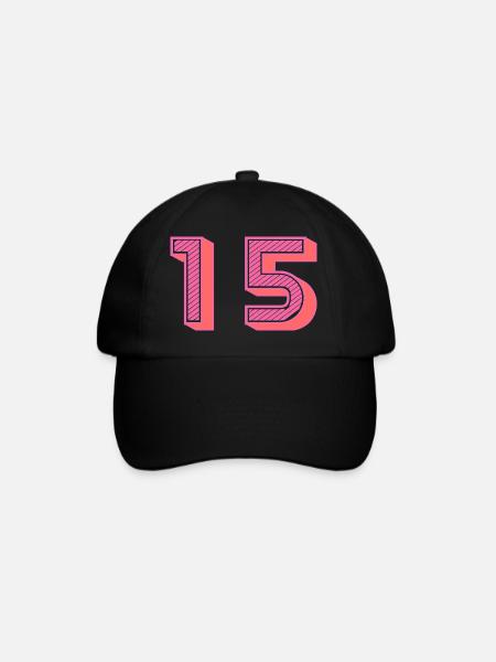 15. 15 ANS. 15e ANNIVERSAIRE. ANNIVERSAIRE 15 ANS. - Casquette classique - noir/noir