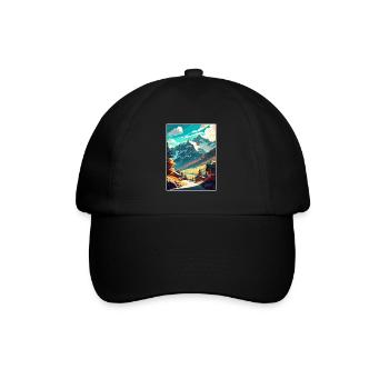 Mayrhofen Autriche Vintage voyage affiche Souvenir - Casquette classique - noir/noir - Devant