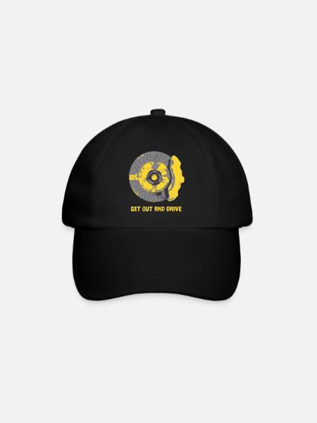 Frein / disque de frein / plaquette de frein jaune T-shirt - Casquette classique - noir/noir