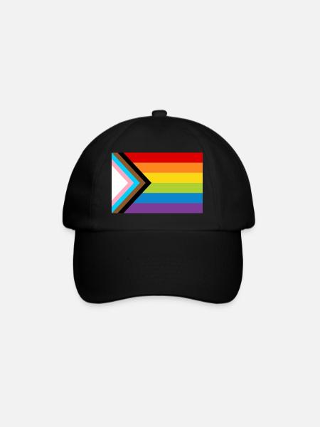 LGBT Pride Flag / New Rainbow Progress Flag - Baseball Cap - black/black