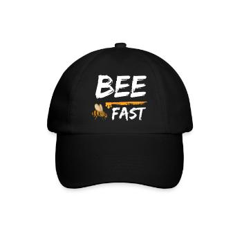 bee fast bees honey - Baseballkappe - Schwarz/Schwarz - Vorne