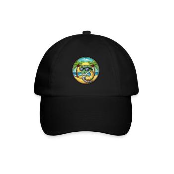 Schlange Lustige Cartoon Sommer Strand Sonnenbrille Cool - Baseballkappe - Schwarz/Schwarz - Vorne